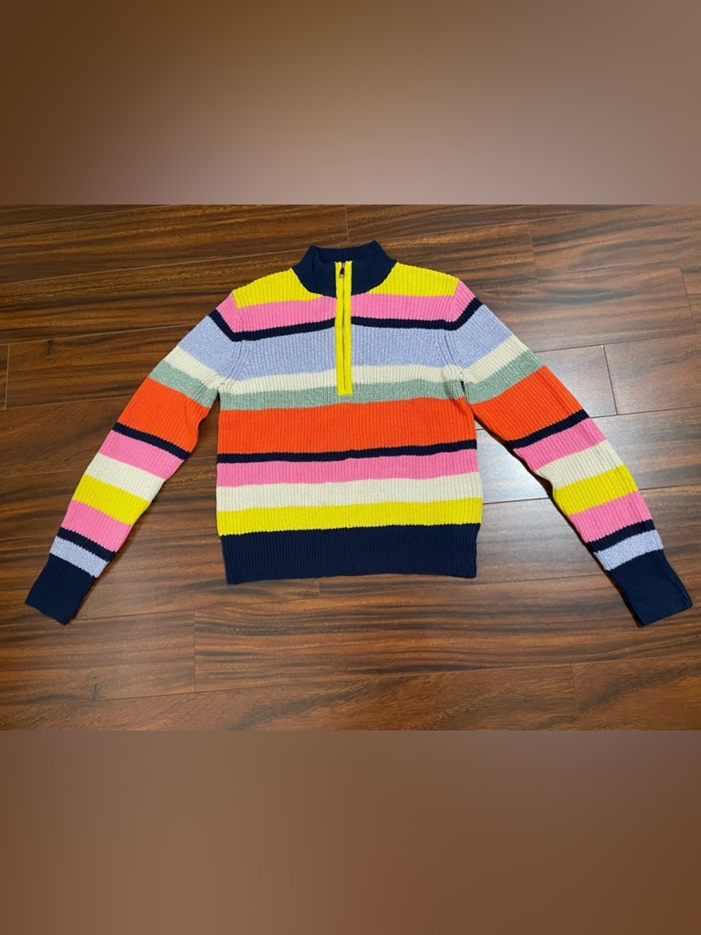 Greylin women’s medium sweater, half zip, striped, multi colour
